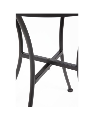 Table bistro ronde Bolero noir 600 mm - acier ajouré