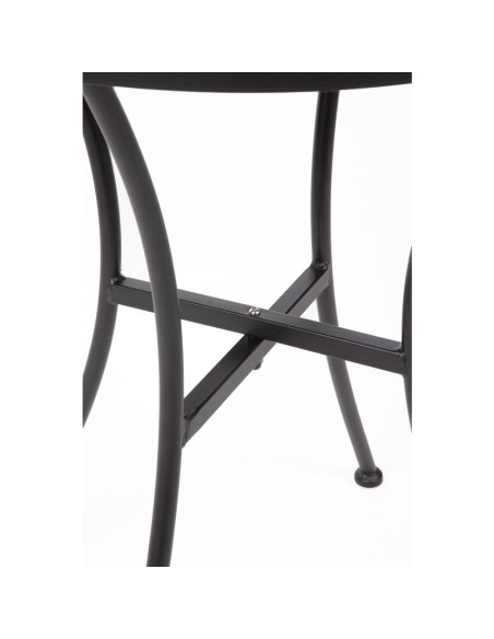 Table bistro ronde Bolero noir 600 mm - acier ajouré