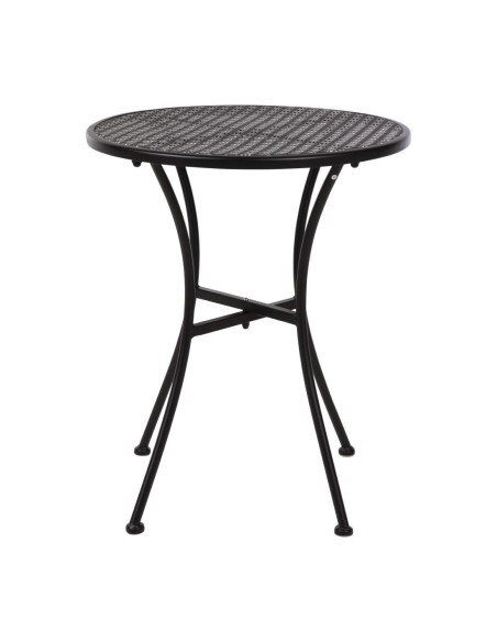 Table bistro ronde Bolero noir 600 mm - acier ajouré