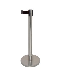 Barrière rétractable à sangle Bolero noire 3m - Inox