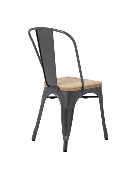 Chaises en acier Bolero Bistro gris - lot de 4