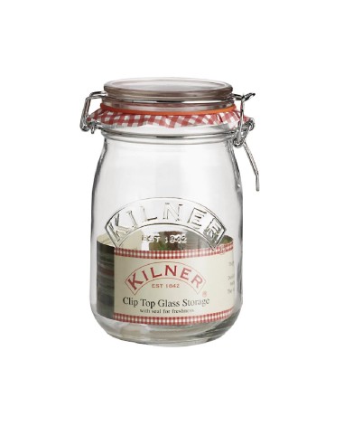 Bocal à conserve Kilner 1L - Clip métallique et joint hermétique