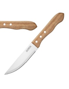 Couteaux à steak Olympia Jumbo 122mm manche acacia - lot de 12