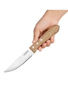 Couteaux à steak Olympia Jumbo 122mm manche acacia - lot de 12 2