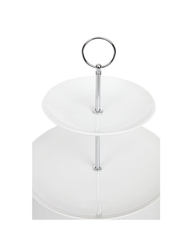 Présentoir à gâteaux 3 niveaux Olympia - Porcelaine blanche