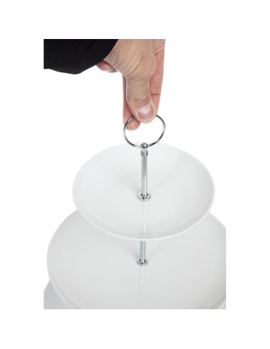 Présentoir à gâteaux 3 niveaux Olympia - Porcelaine blanche