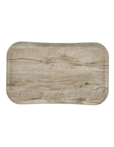 Plateau rectangulaire polyester aspect bois Cambro Century 37x53cm chêne clair