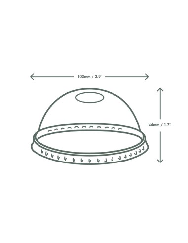 Couvercles dôme PLA compostables Vegware 340ml/454ml - Lot 1000