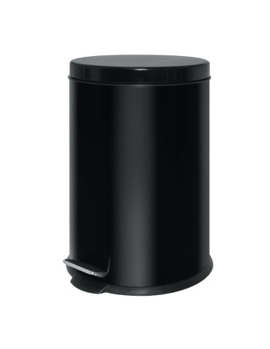 Poubelle à pédale inox noire 20L - Bolero