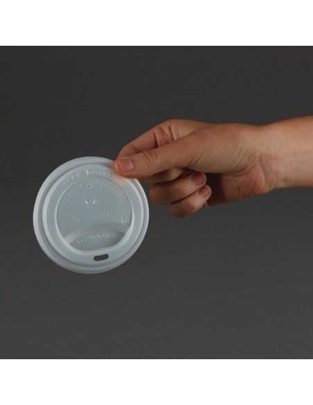 Couvercles compostables CPLA Vegware 34/45,5 cl - Lot 1000