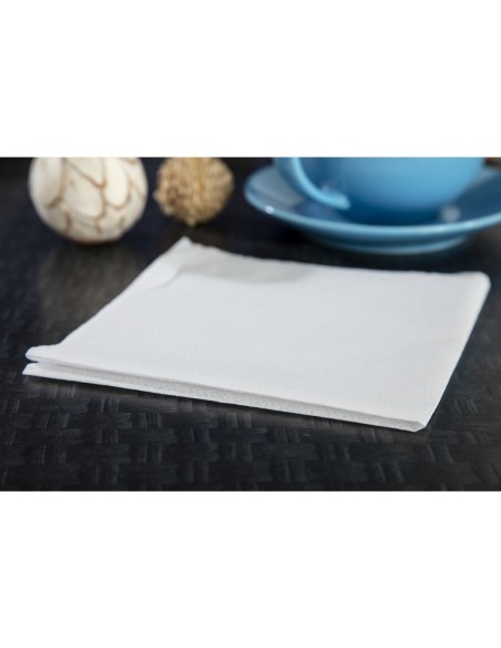 Serviettes snacking blanches 330x330 mm - Lot 5000