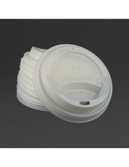 Couvercles compostables CPLA Vegware 34/45,5 cl - Lot 1000
