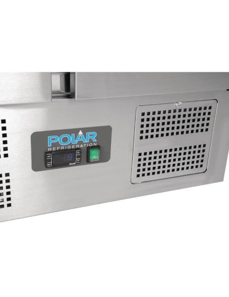 Comptoir à pizza 2 portes Polar Série-G 256 L - inox et verre