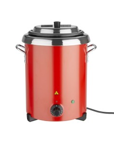 Marmite à soupe rouge Buffalo 5,7 L - bain-marie professionnel