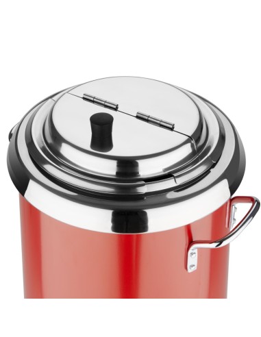 Marmite à soupe rouge Buffalo 5,7 L - bain-marie professionnel
