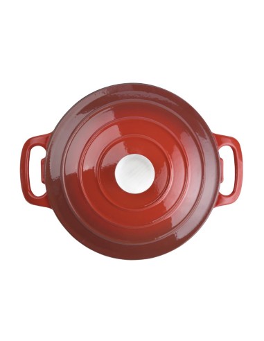Cocotte ronde rouge Vogue 3,2 L - Fonte professionnelle