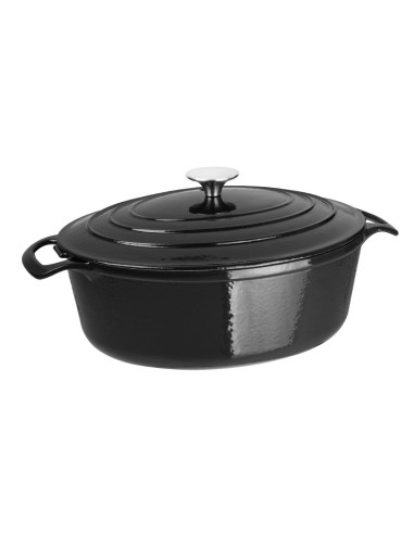 Cocotte ovale Vogue noire 5L en fonte - Haute performance