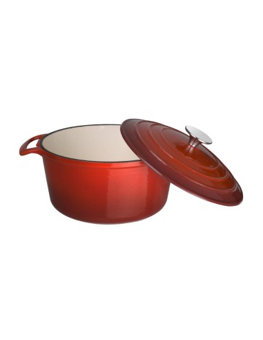 Cocotte ronde rouge Vogue 3,2 L - Fonte professionnelle