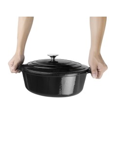 Cocotte ovale Vogue noire 5L en fonte - Haute performance 2
