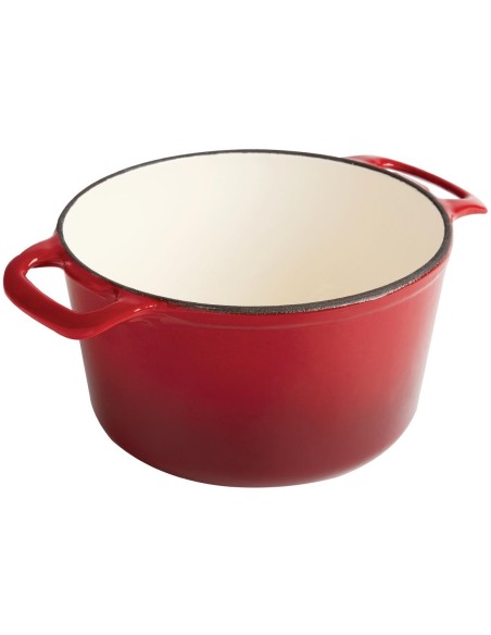 Cocotte ronde rouge Vogue 3,2 L - Fonte professionnelle