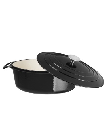 Cocotte ovale Vogue noire 5L en fonte - Haute performance