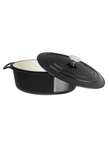 Cocotte ovale Vogue noire 5L en fonte - Haute performance