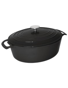 Grande cocotte ovale noire Vogue 6L - Fonte professionnelle