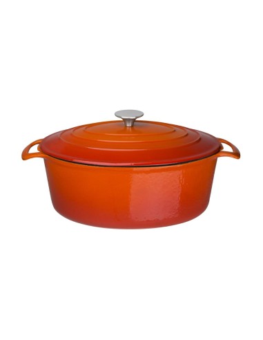 Grande cocotte ovale orange Vogue 6L - Fonte émaillée