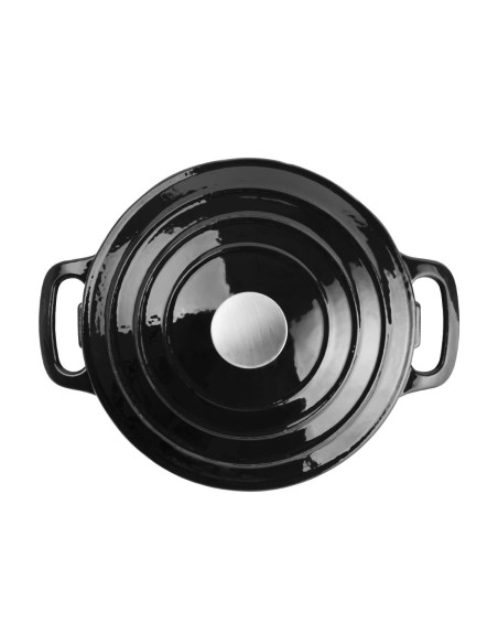 Grande cocotte ronde noire Vogue 4 L - Fonte professionnelle