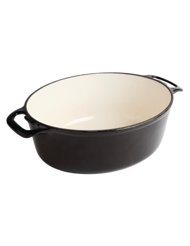 Grande cocotte ovale noire Vogue 6L - Fonte professionnelle