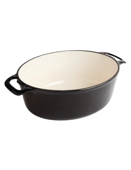 Grande cocotte ovale noire Vogue 6L - Fonte professionnelle