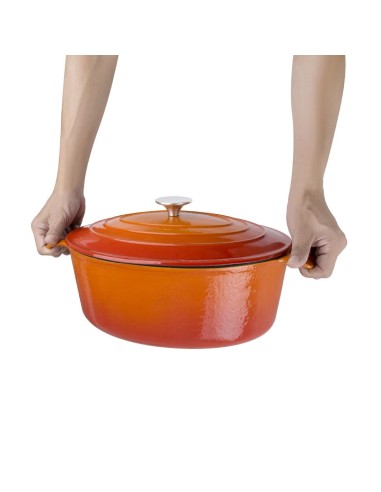 Grande cocotte ovale orange Vogue 6L - Fonte émaillée