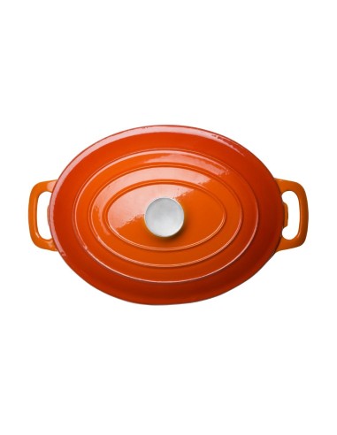 Grande cocotte ovale orange Vogue 6L - Fonte émaillée