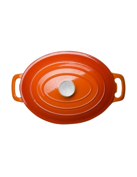 Grande cocotte ovale orange Vogue 6L - Fonte émaillée