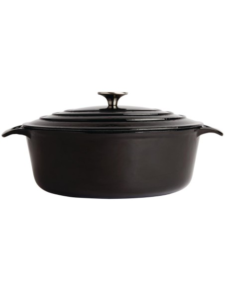Grande cocotte ovale noire Vogue 6L - Fonte professionnelle