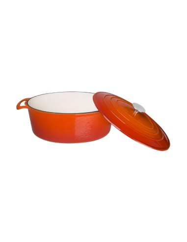 Grande cocotte ovale orange Vogue 6L - Fonte émaillée
