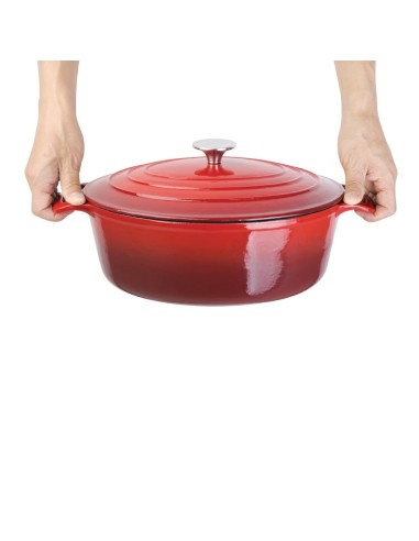 Grande cocotte ovale rouge Vogue 6L - Fonte