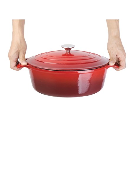 Grande cocotte ovale rouge Vogue 6L - Fonte