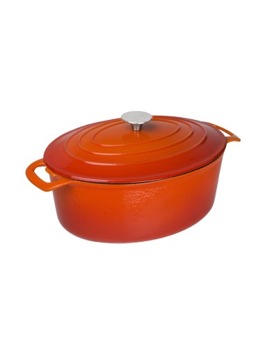 Grande cocotte ovale orange Vogue 6L - Fonte émaillée
