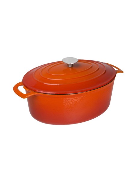 Grande cocotte ovale orange Vogue 6L - Fonte émaillée