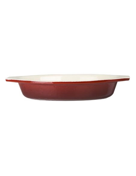 Plat à gratin ovale rouge Vogue 650 ml - Fonte professionnelle