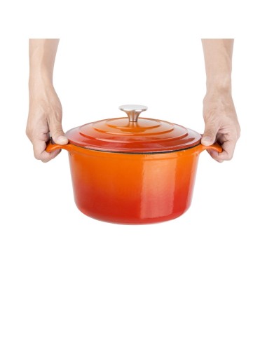 Cocotte ronde orange Vogue 3,2L - Fonte haute qualité