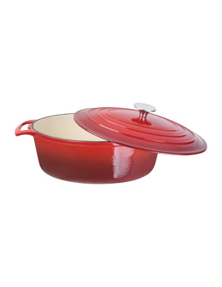 Grande cocotte ovale rouge Vogue 6L - Fonte