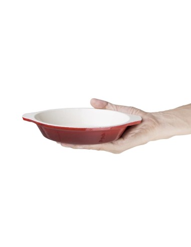 Plat à gratin ovale rouge Vogue 650 ml - Fonte professionnelle
