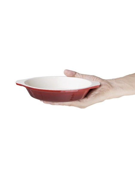 Plat à gratin ovale rouge Vogue 650 ml - Fonte professionnelle
