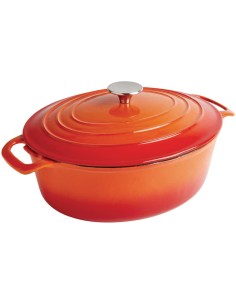 Cocotte ovale Vogue orange 5L - Fonte professionnelle