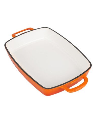 Plat en fonte rectangulaire Vogue orange 2,8 L