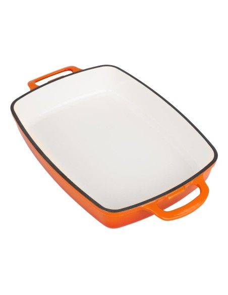 Plat en fonte rectangulaire Vogue orange 2,8 L