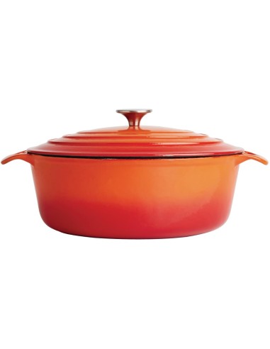 Cocotte ovale Vogue orange 5L - Fonte professionnelle