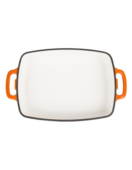 Plat en fonte rectangulaire Vogue orange 2,8 L